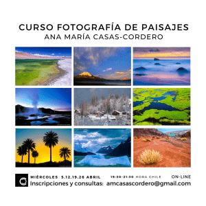 CURSO<br>"FOTOGRAFÍA DE PAISAJES"<br>ABRIL 2023